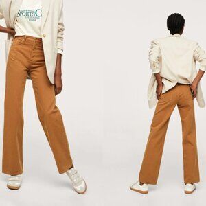 NWT MANGO kaia high waist wide leg jeans (US1)
